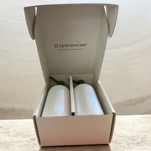 Spacewiser Shatterproof Soap Dispenser‎ Set 2 Bottles Tray Bathroom Kitchen
